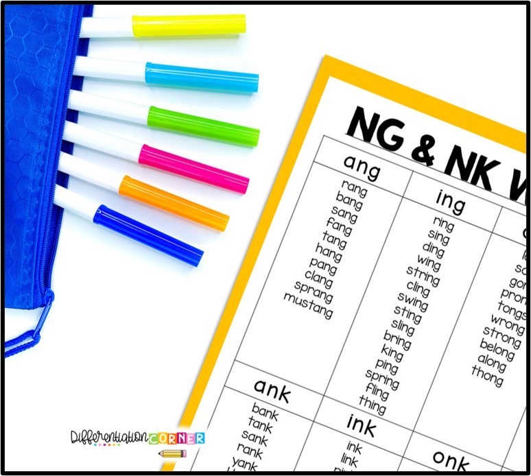 glued sounds ng nk words ng words ending ng words nk ending words list of ng words final ng words glued sounds word list