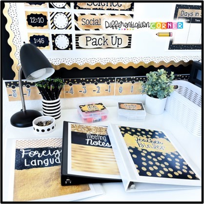 Black and Gold Classroom Theme Decor